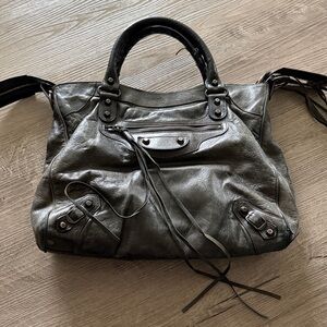 Balenciaga Black City Shoulder Bag